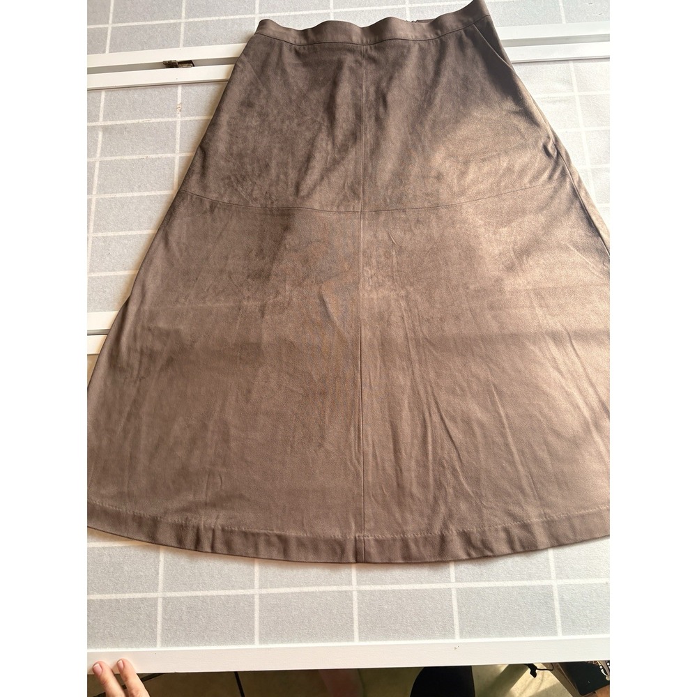 Tyler Böe Faux Suede‎ Brown Sz L Maxi Skirt Forest Fairy Naturecore Golbincore